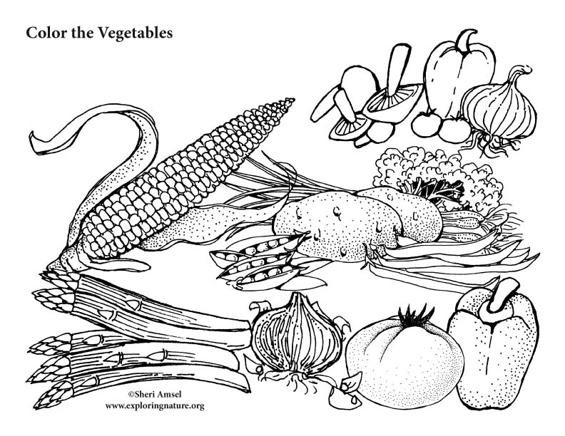 Download Vegetables Coloring Page