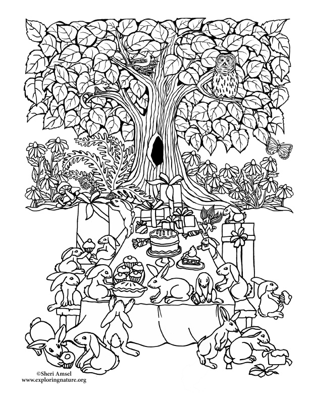 Bunny Birthday Coloring Page