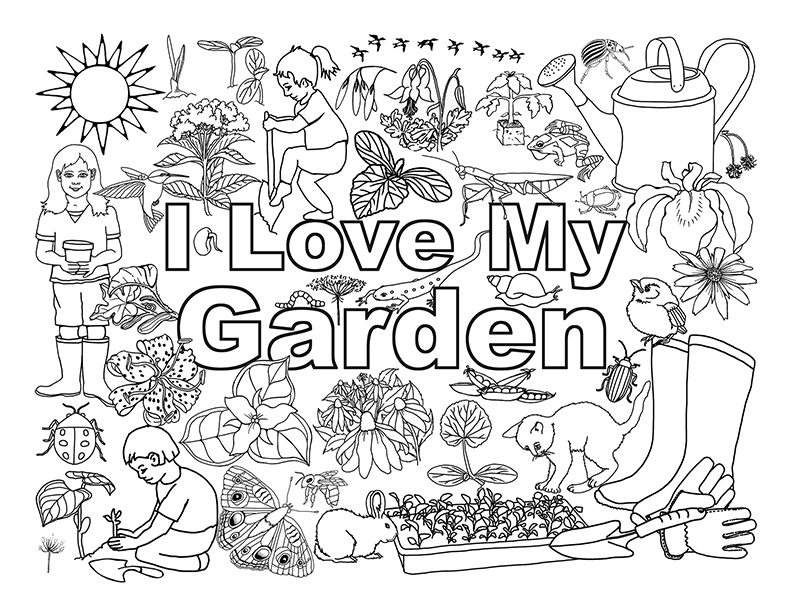 Garden Love - Coloring Page