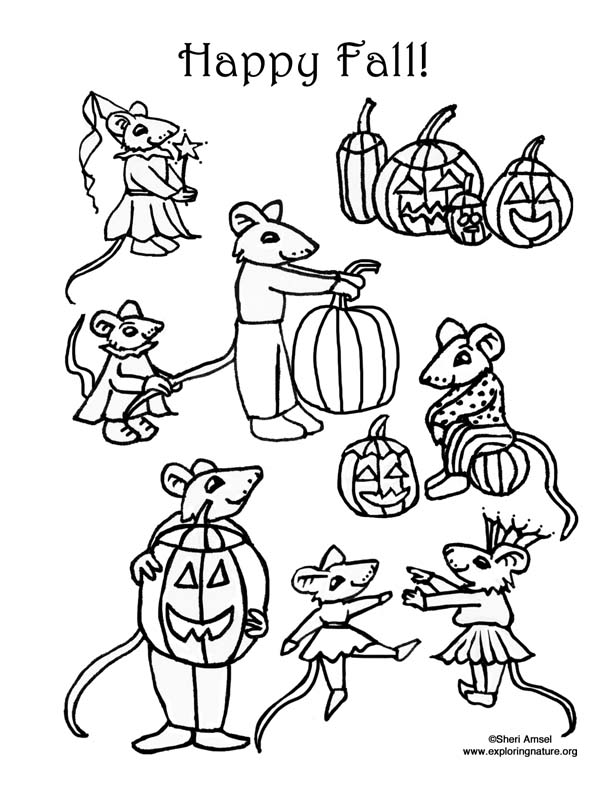 Happy Fall Coloring Page