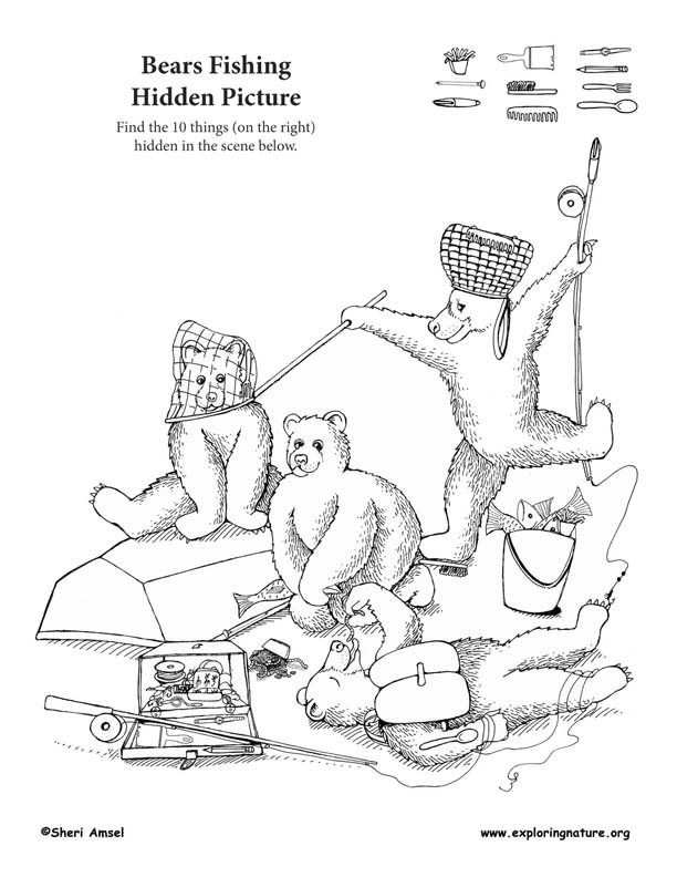 Bears Fishing Hidden Picture