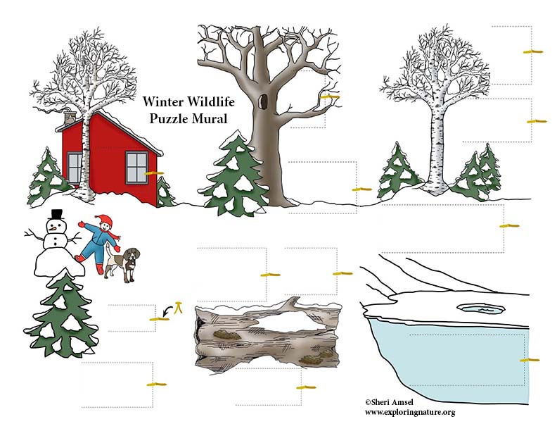 Winter Wildlife Puzzle Mural