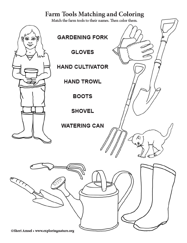 Farm and Garden Tools - Matching 